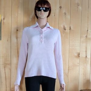 Calvin Klein Jeans Light Pink Ribbed Button-Down Shirt